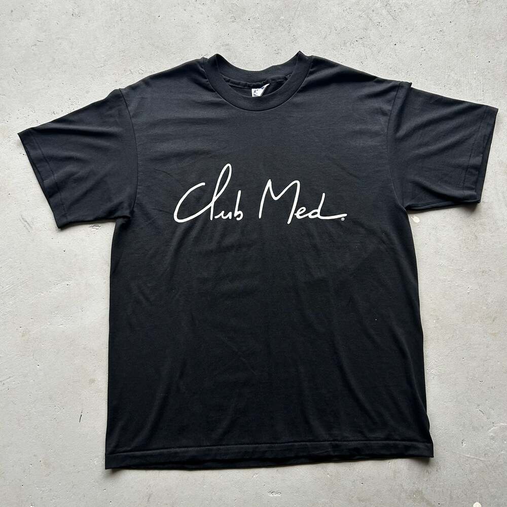 Vintage 90s Club Med T-Shirt Black Size Large